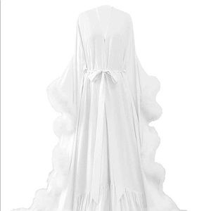 White feather robe